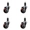 Service Caster 3'' Maroon Poly Wheel Swivel 1-1/4'' Expanding Stem Caster Set, 4PK SCC-EX20S314-PPUB-MRN-114-4 - alternate 1
